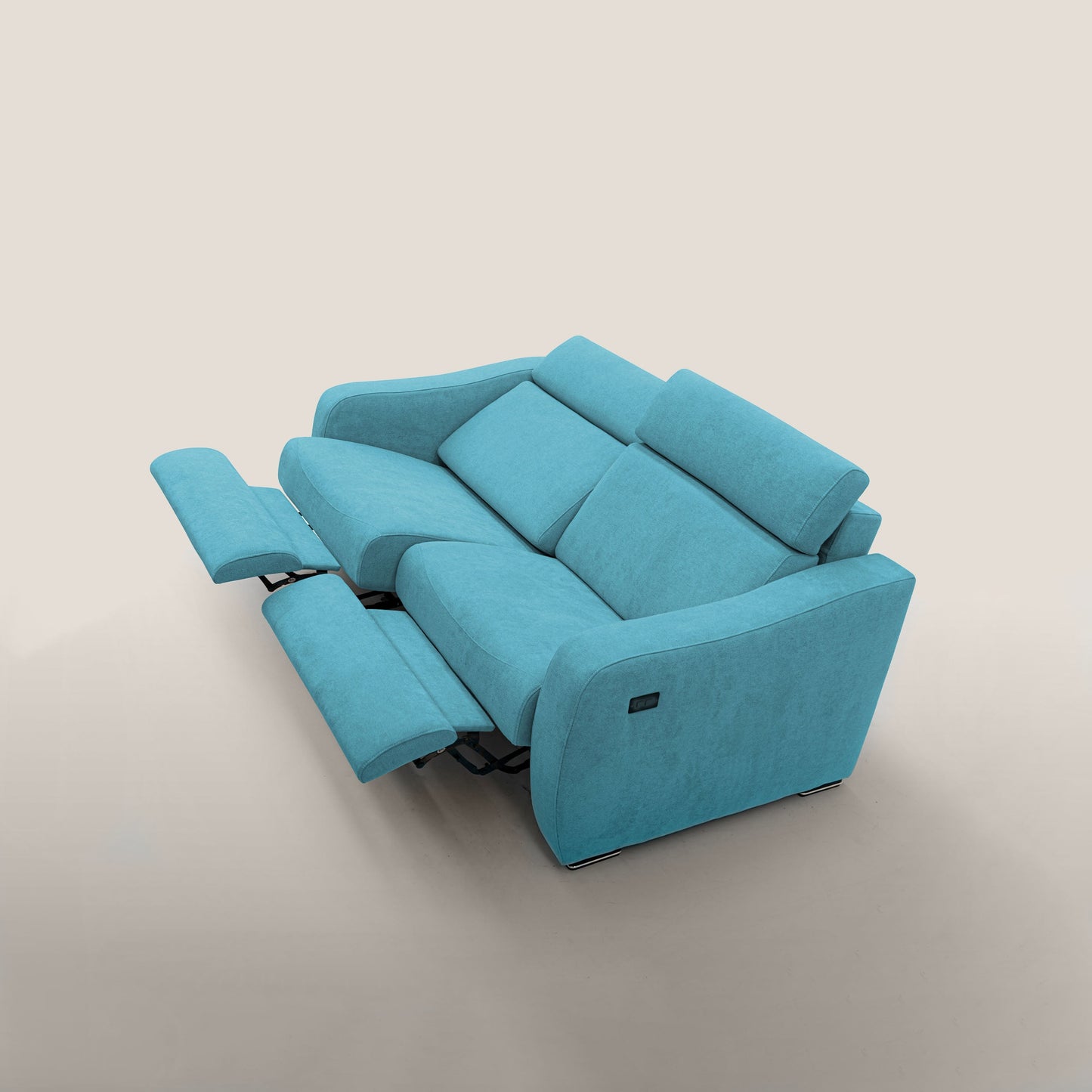 Gummy Divano con meccanismo relax elettrico azzurro