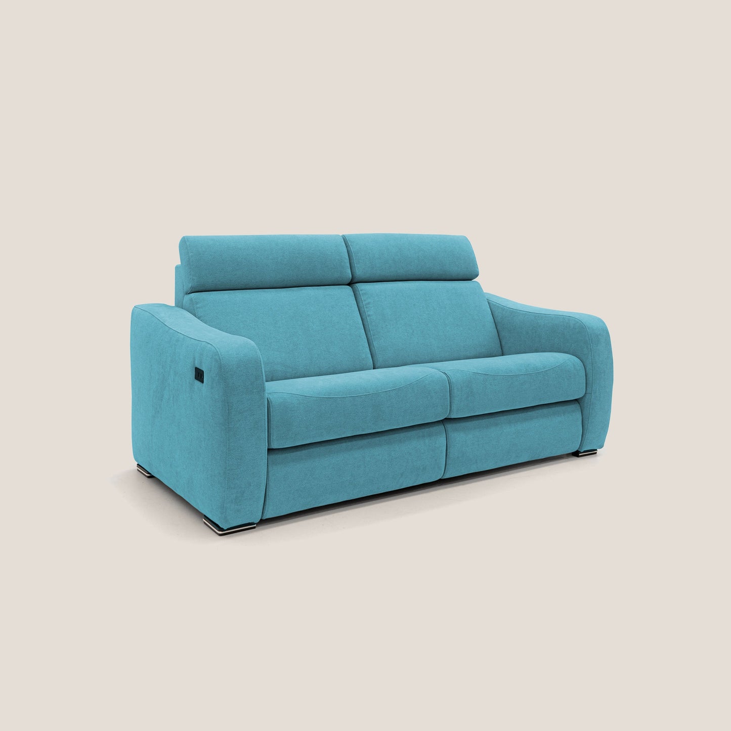 Gummy Divano con meccanismo relax elettrico azzurro