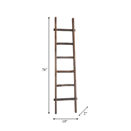 Sagebrook Home Rustic 6ft Tall Blanket Ladder, Decorative Freestanding Ladder For Storage - 19 x 2 x 76