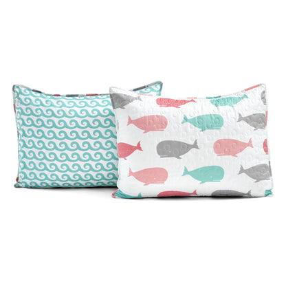 Taylor & Olive Lums Whale Print 5-piece Quilt Set
