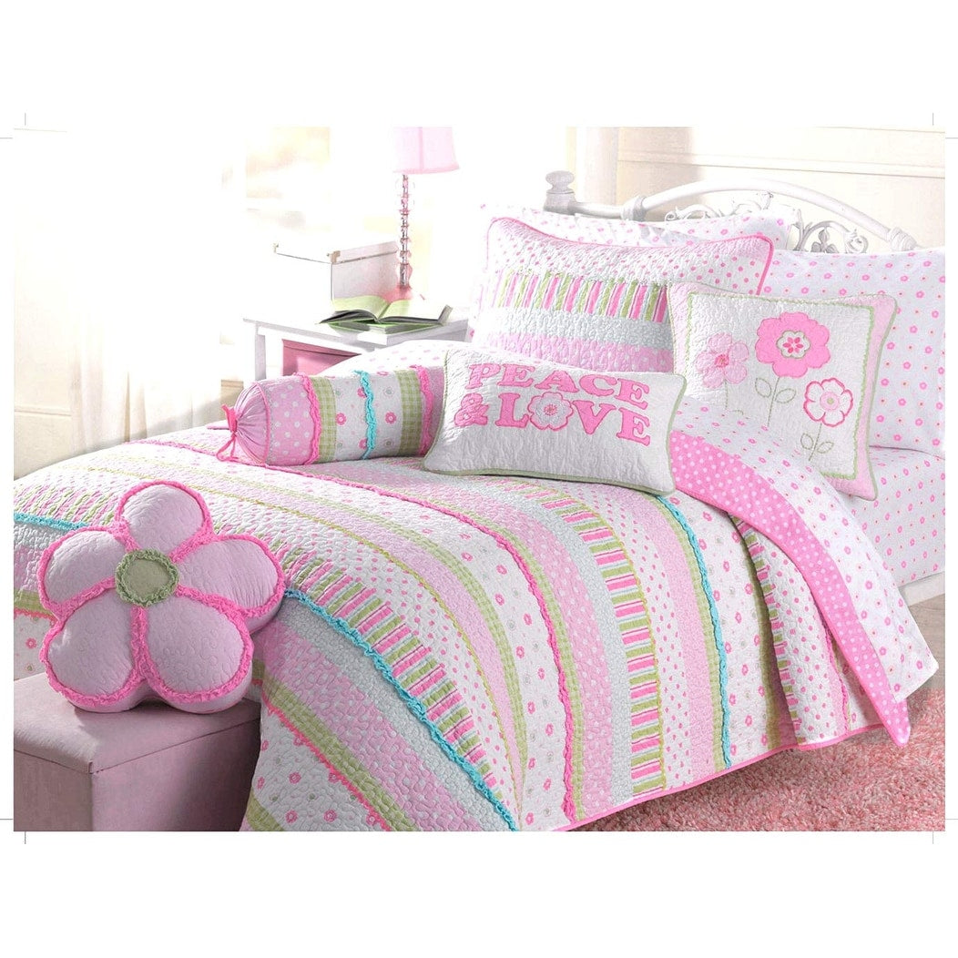 Taylor & Olive Sunfish Pink Pastel Cotton Quilt Bedding Set