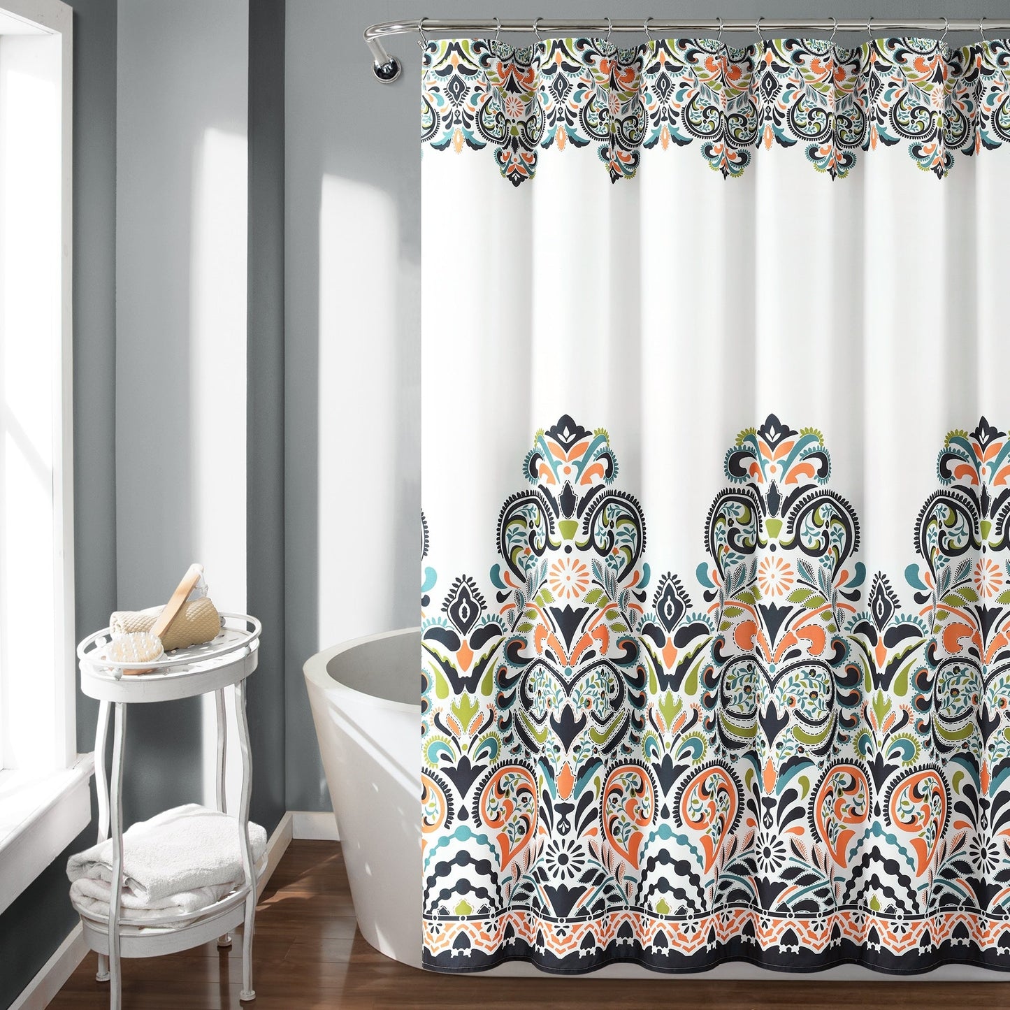 The Curated Nomad Lyon Damask Shower Curtain