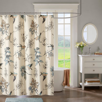 Madison Park Quincy Printed Cotton Shower Curtain