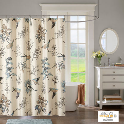 Madison Park Quincy Printed Cotton Shower Curtain