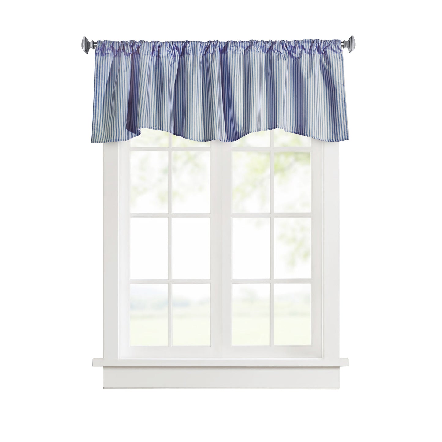 ThermaLogic Ticking Stripe Pole Top Window Curtain Panel Set