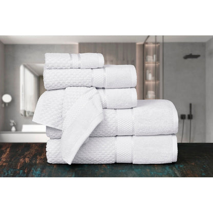 Towel Set of 6 Cotton Popcorn Textured by Ample Decor - 2Bath, 2Hand, 2Wash
