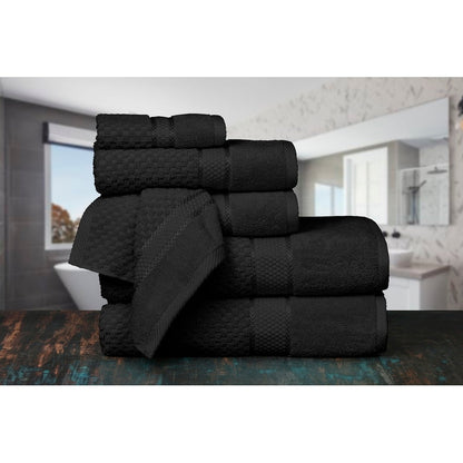 Towel Set of 6 Cotton Popcorn Textured by Ample Decor - 2Bath, 2Hand, 2Wash