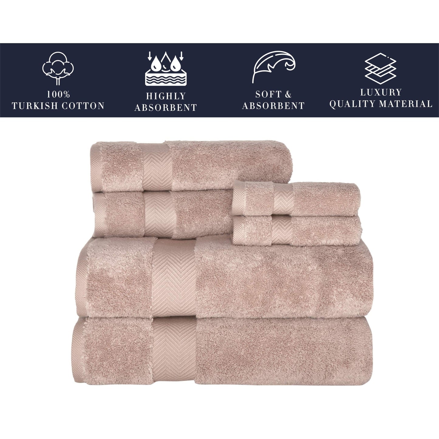 Towels Beyond Becci Turkish Cotton Towel Set & Quick Dry, Ultra Soft, Super Absorbent Bath Towels & Set of 6