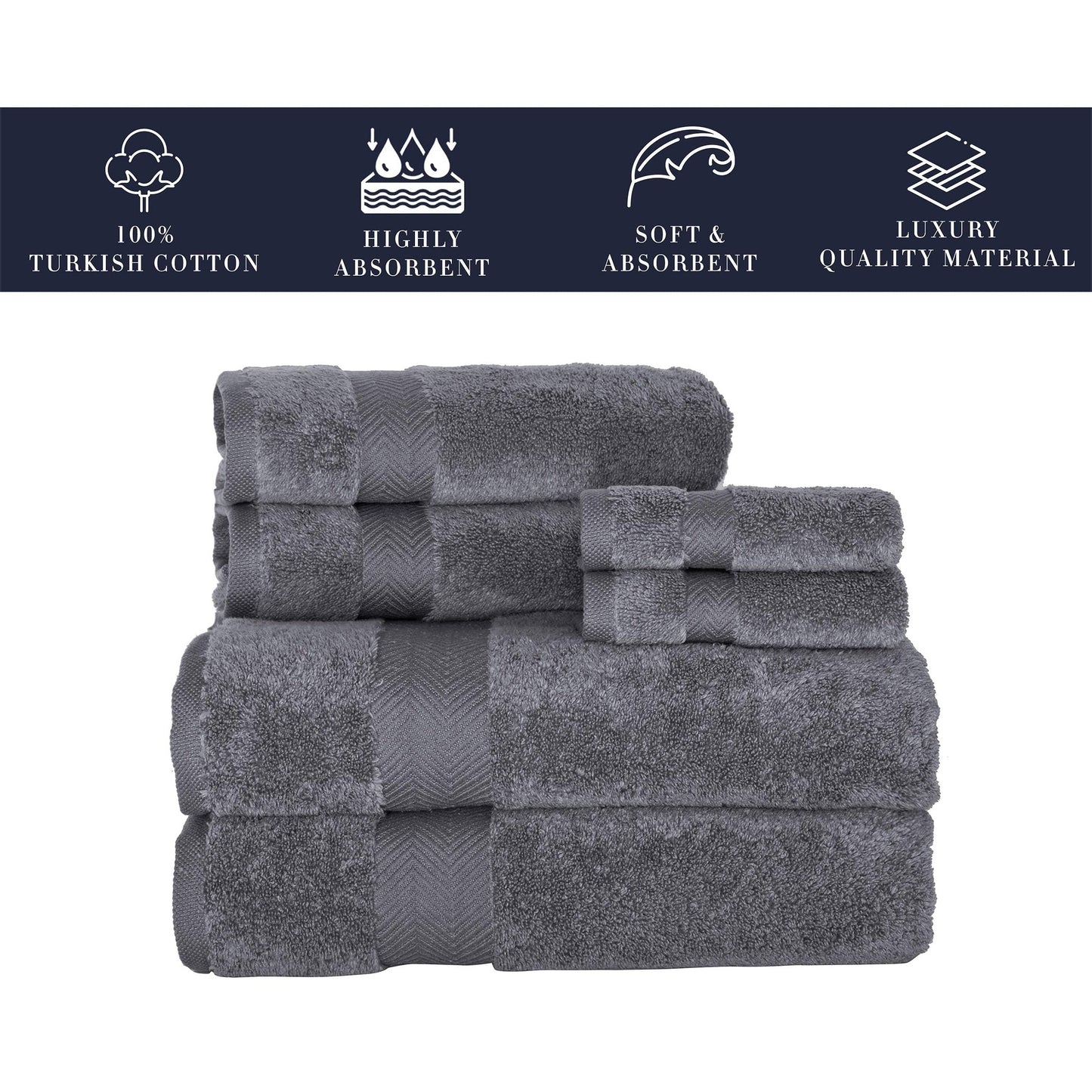 Towels Beyond Becci Turkish Cotton Towel Set & Quick Dry, Ultra Soft, Super Absorbent Bath Towels & Set of 6