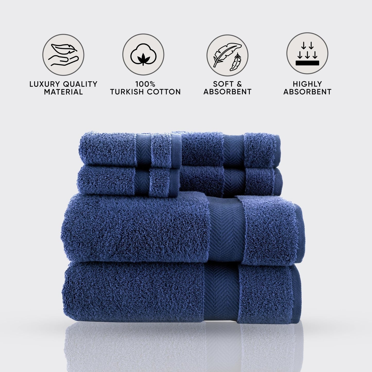 Towels Beyond Becci Turkish Cotton Towel Set & Quick Dry, Ultra Soft, Super Absorbent Bath Towels & Set of 6