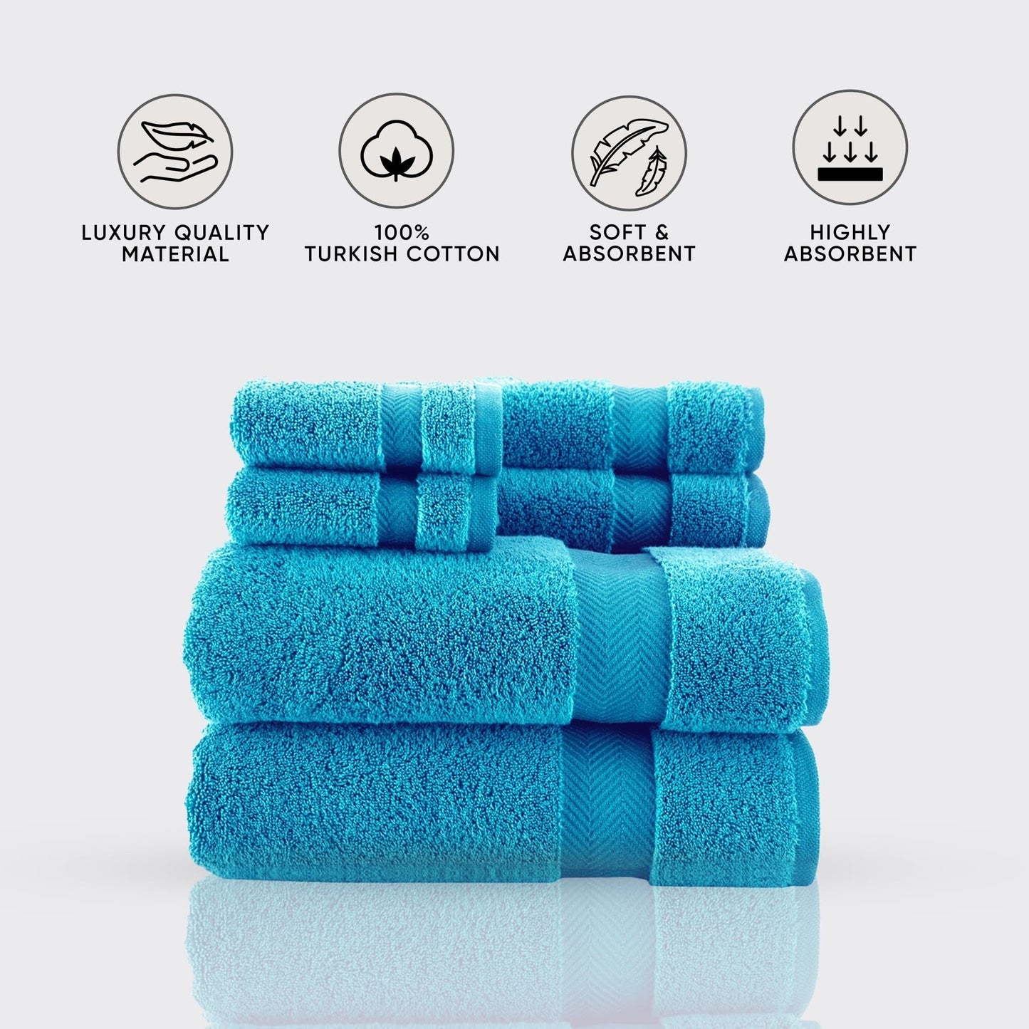 Towels Beyond Becci Turkish Cotton Towel Set & Quick Dry, Ultra Soft, Super Absorbent Bath Towels & Set of 6