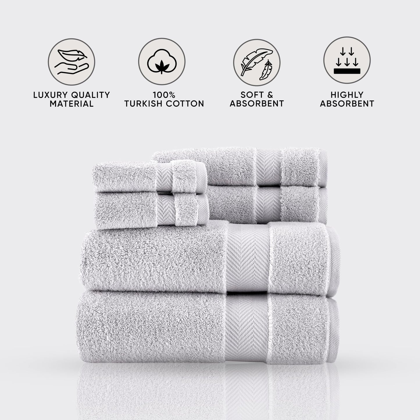 Towels Beyond Becci Turkish Cotton Towel Set & Quick Dry, Ultra Soft, Super Absorbent Bath Towels & Set of 6