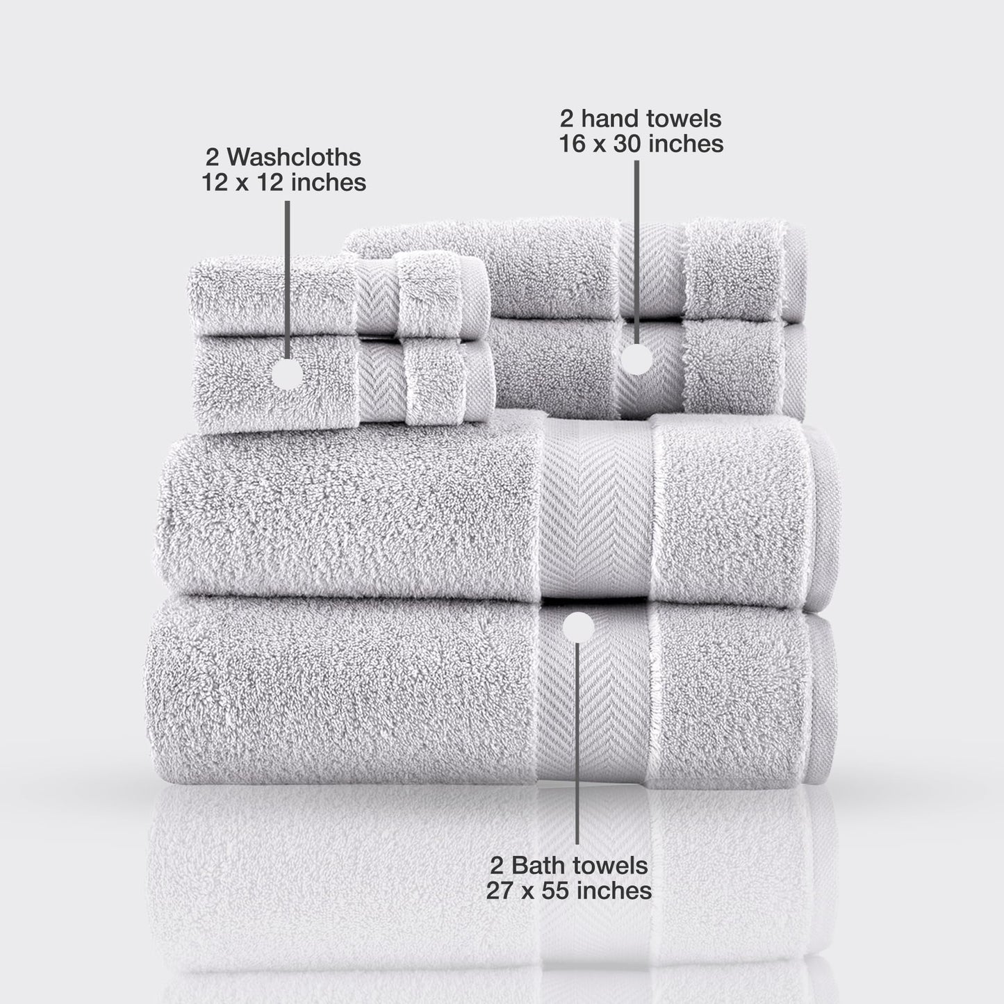 Towels Beyond Becci Turkish Cotton Towel Set & Quick Dry, Ultra Soft, Super Absorbent Bath Towels & Set of 6