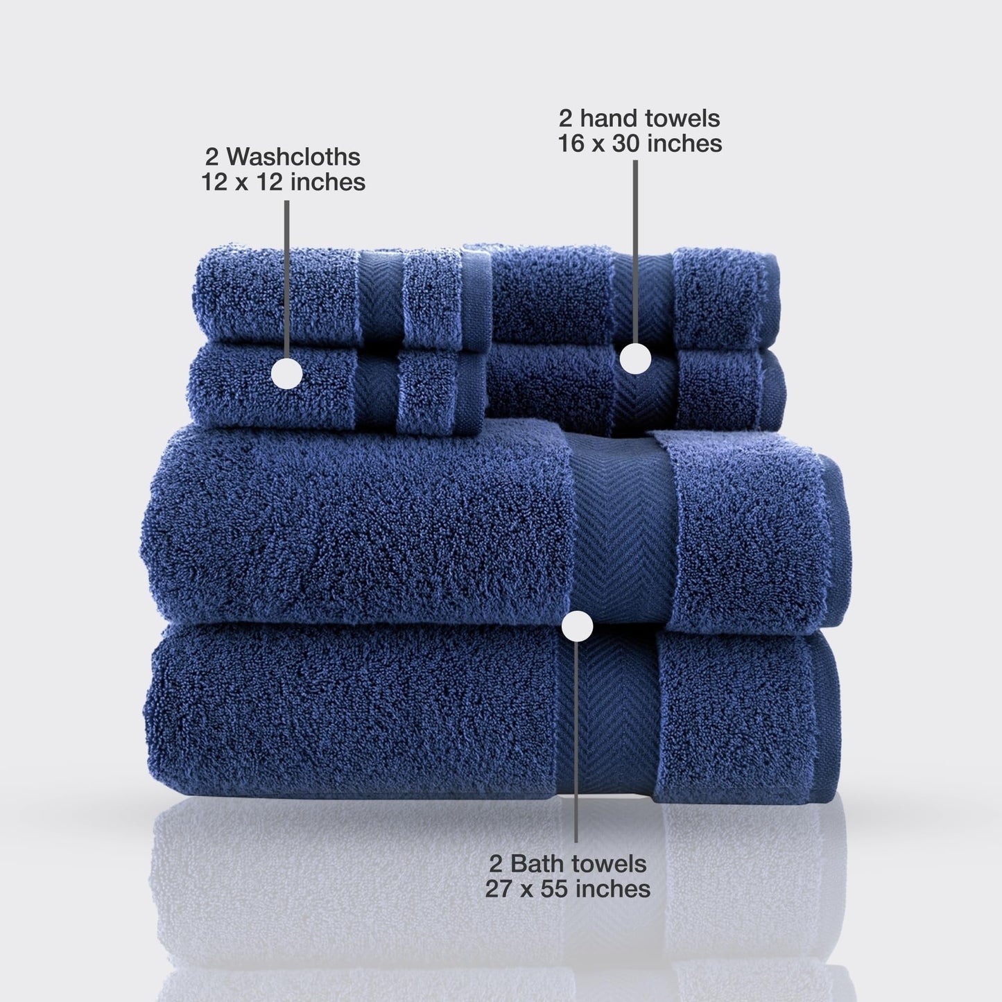 Towels Beyond Becci Turkish Cotton Towel Set & Quick Dry, Ultra Soft, Super Absorbent Bath Towels & Set of 6