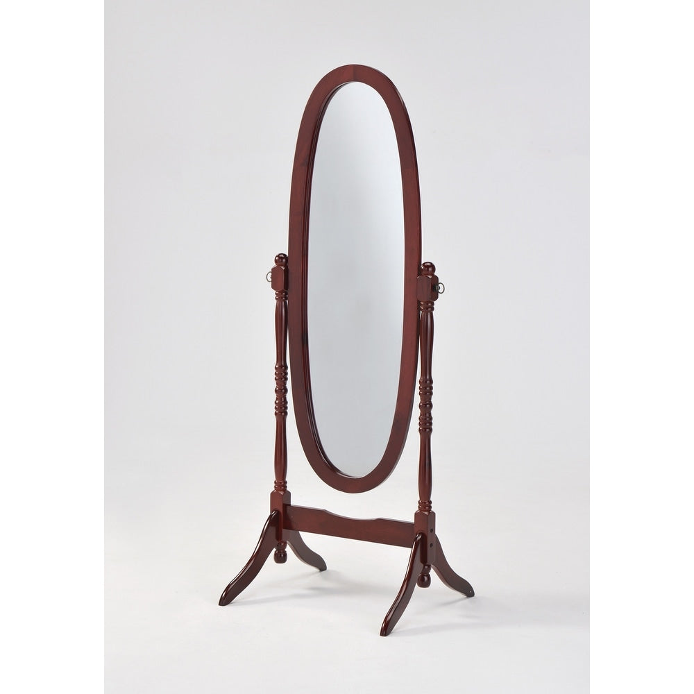 GTU Furniture Swivel Adjustable Full-Length Standing Oval Wood Cheval Floor Mirror
