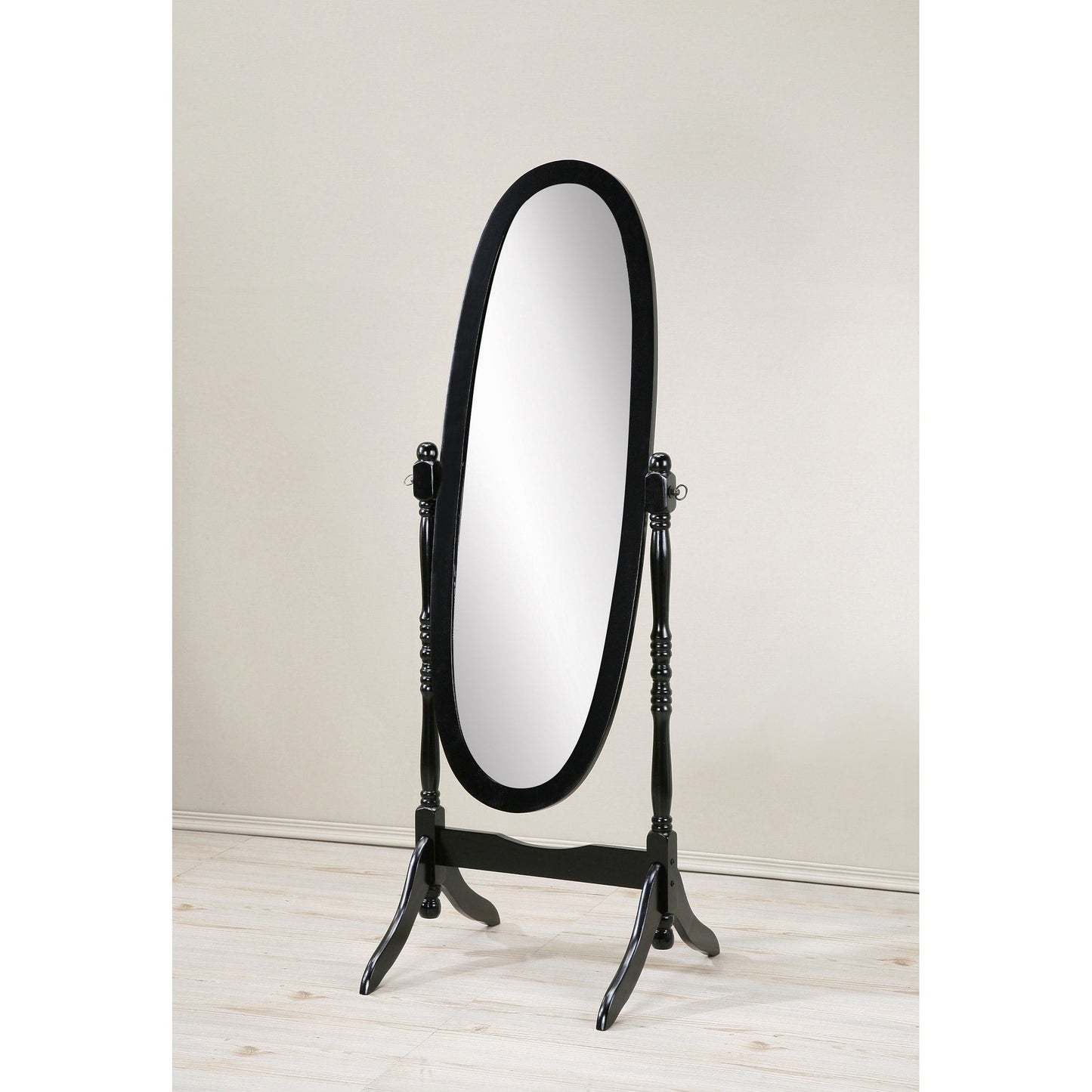 GTU Furniture Swivel Adjustable Full-Length Standing Oval Wood Cheval Floor Mirror