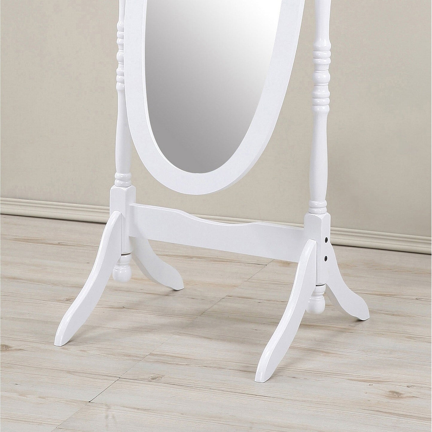 GTU Furniture Swivel Adjustable Full-Length Standing Oval Wood Cheval Floor Mirror