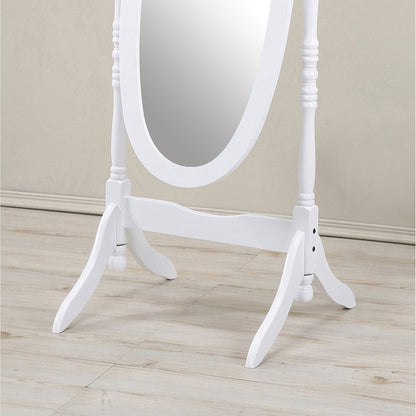 GTU Furniture Swivel Adjustable Full-Length Standing Oval Wood Cheval Floor Mirror