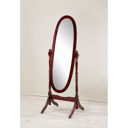 GTU Furniture Swivel Adjustable Full-Length Standing Oval Wood Cheval Floor Mirror