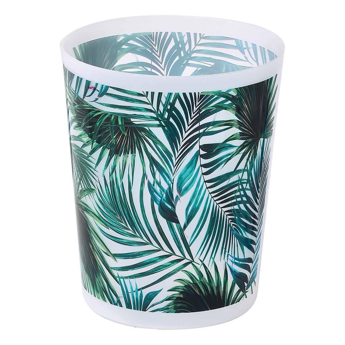 Tropical Print Plastic Trash Can Wastebasket 4.5-liters-1.2-Gal - 9.4 H x 7.8 W x 6.2 L