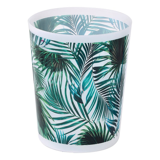 Tropical Print Plastic Trash Can Wastebasket 4.5-liters-1.2-Gal - 9.4 H x 7.8 W x 6.2 L