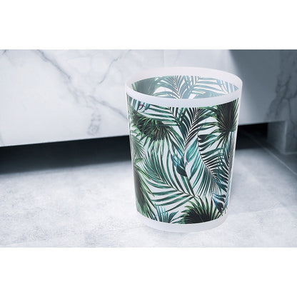 Tropical Print Plastic Trash Can Wastebasket 4.5-liters-1.2-Gal - 9.4 H x 7.8 W x 6.2 L