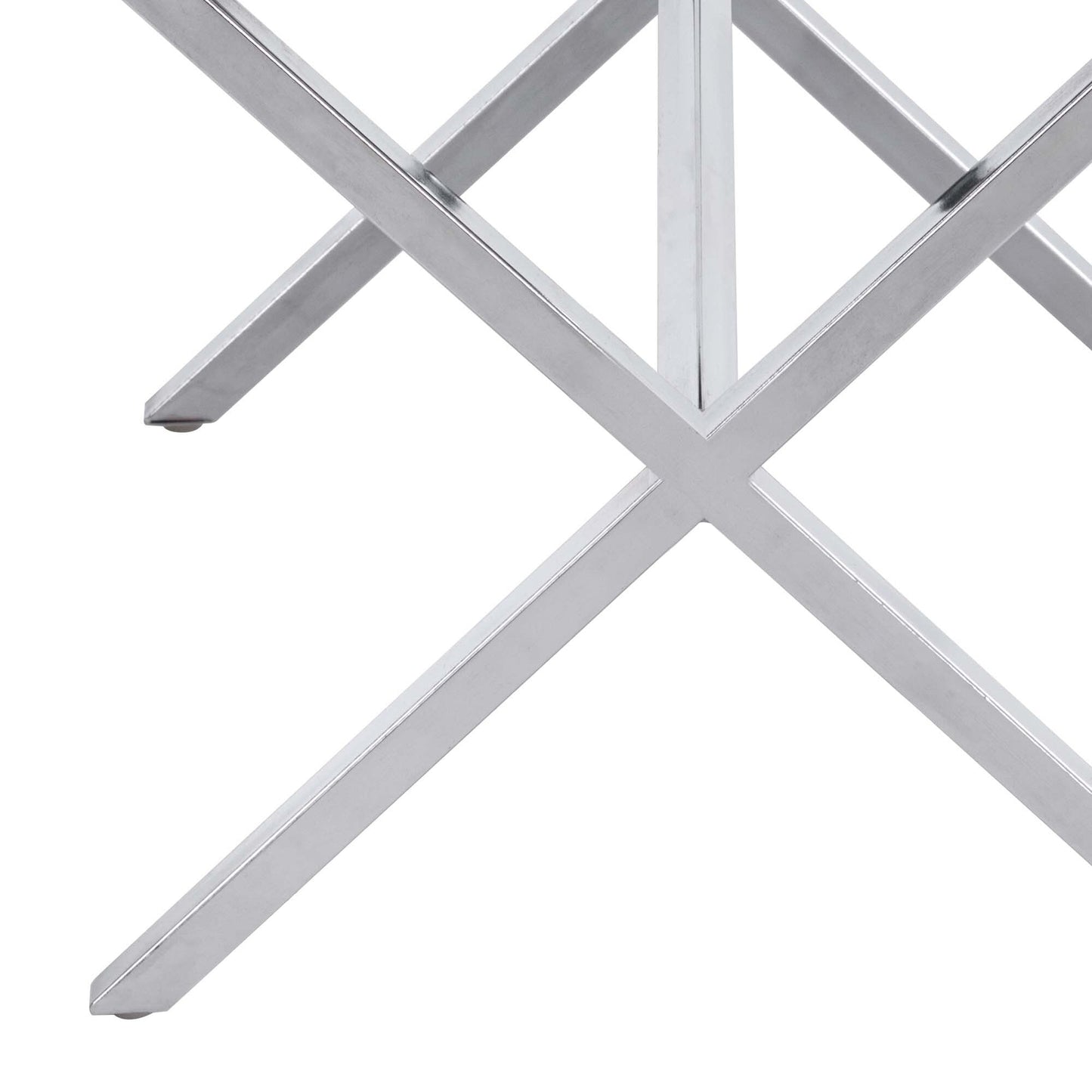 Tufted Faux Leather Vanity Bench with Metal X Legs