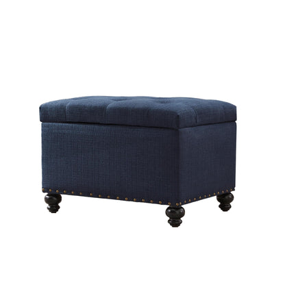 Tufted Storage Ottoman Bench, Rectangular Footstool