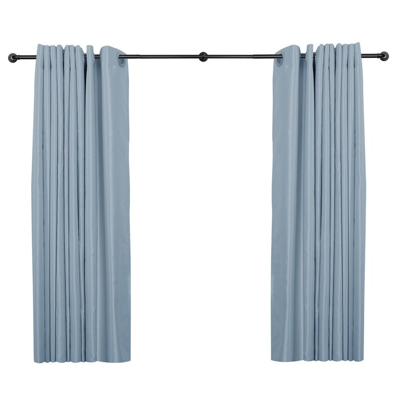 UTOPIA ALLEY 1 inch Industrial Curtain Rods for Windows, Blackout, Wrap Around Curtain Rods, Rustic Style, Matte Black