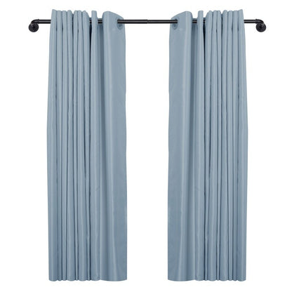 UTOPIA ALLEY 1 inch Industrial Curtain Rods for Windows, Blackout, Wrap Around Curtain Rods, Rustic Style, Matte Black
