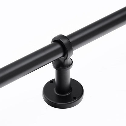 UTOPIA ALLEY 1 inch Industrial Curtain Rods for Windows, Blackout, Wrap Around Curtain Rods, Rustic Style, Matte Black