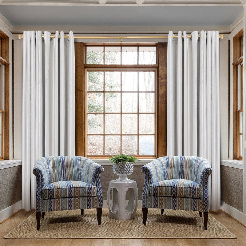 UTOPIA ALLEY Wall Mounted 3/4 Inch Curtain Rod - Adjustable Drapery Rods, Gold Curtain Rods, Bedroom Decorative Curtain Rods