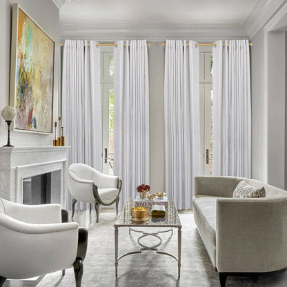 UTOPIA ALLEY Wall Mounted 3/4 Inch Curtain Rod - Adjustable Drapery Rods, Gold Curtain Rods, Bedroom Decorative Curtain Rods