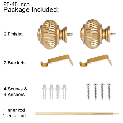 UTOPIA ALLEY Wall Mounted 3/4 Inch Curtain Rod - Adjustable Drapery Rods, Gold Curtain Rods, Bedroom Decorative Curtain Rods