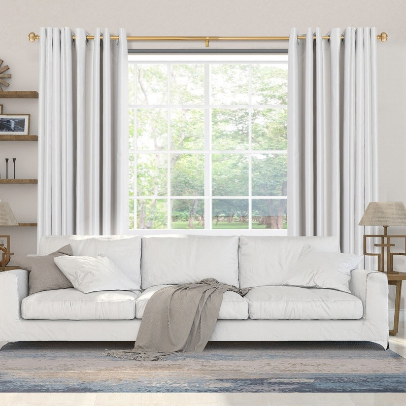 UTOPIA ALLEY Wall Mounted 3/4 Inch Curtain Rod - Adjustable Drapery Rods, Gold Curtain Rods, Bedroom Decorative Curtain Rods