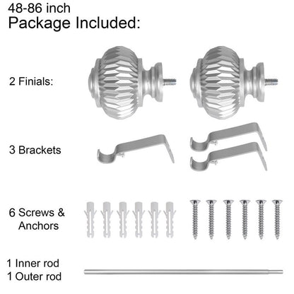 UTOPIA ALLEY Wall Mounted 3/4 Inch Curtain Rod - Adjustable Drapery Rods, Gold Curtain Rods, Bedroom Decorative Curtain Rods