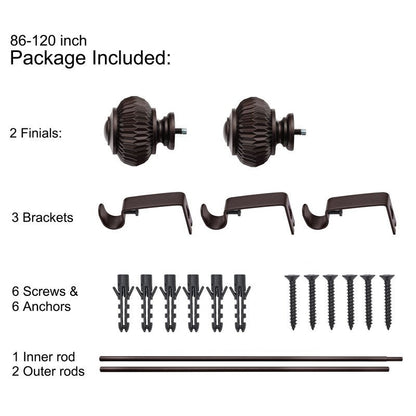 UTOPIA ALLEY Wall Mounted 3/4 Inch Curtain Rod - Adjustable Drapery Rods, Gold Curtain Rods, Bedroom Decorative Curtain Rods