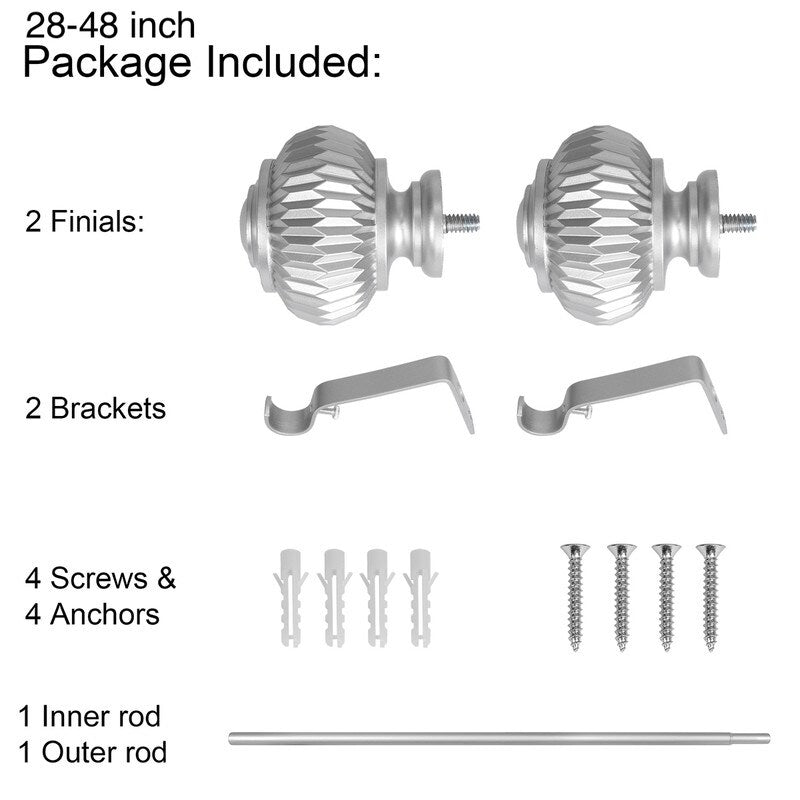 UTOPIA ALLEY Wall Mounted 3/4 Inch Curtain Rod - Adjustable Drapery Rods, Gold Curtain Rods, Bedroom Decorative Curtain Rods