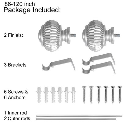 UTOPIA ALLEY Wall Mounted 3/4 Inch Curtain Rod - Adjustable Drapery Rods, Gold Curtain Rods, Bedroom Decorative Curtain Rods