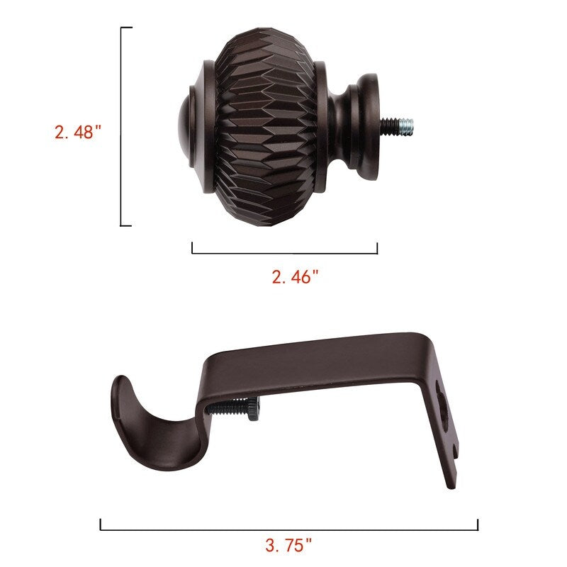 UTOPIA ALLEY Wall Mounted 3/4 Inch Curtain Rod - Adjustable Drapery Rods, Gold Curtain Rods, Bedroom Decorative Curtain Rods