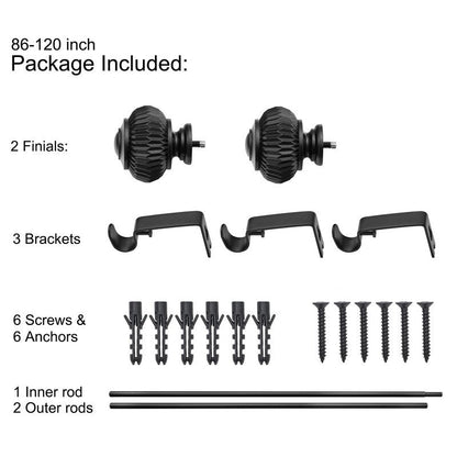 UTOPIA ALLEY Wall Mounted 3/4 Inch Curtain Rod - Adjustable Drapery Rods, Gold Curtain Rods, Bedroom Decorative Curtain Rods