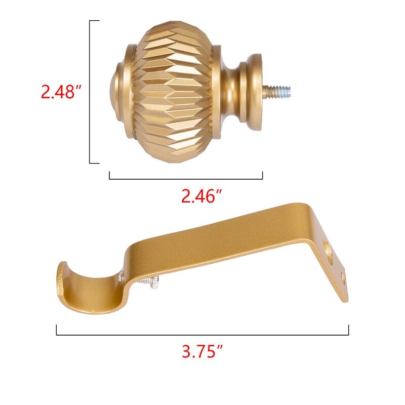 UTOPIA ALLEY Wall Mounted 3/4 Inch Curtain Rod - Adjustable Drapery Rods, Gold Curtain Rods, Bedroom Decorative Curtain Rods