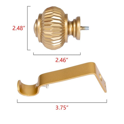 UTOPIA ALLEY Wall Mounted 3/4 Inch Curtain Rod - Adjustable Drapery Rods, Gold Curtain Rods, Bedroom Decorative Curtain Rods