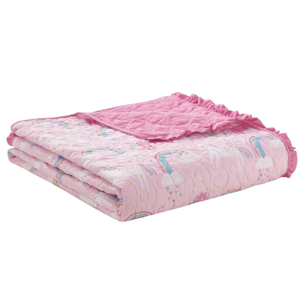 Unicorn Parade Ultra Soft Microfiber Reversible Quilt Set