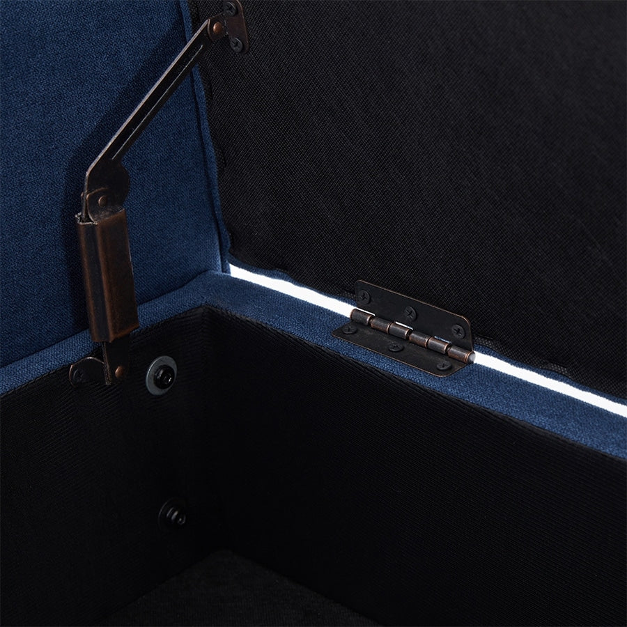 Upholstered Storage Bench Arm Bench Entryway Bench with Tufted Flip Top 50.4 Inches