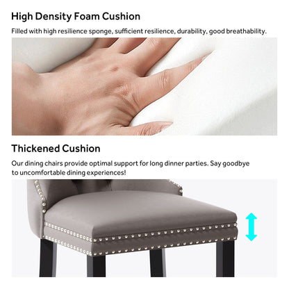 Upholstered Tufted Velvet Dining Chair with Solid Wood Legs Set of 6