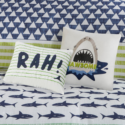 Urban Habitat Kids Aaron Shark Green/ Navy Cotton Comforter Set