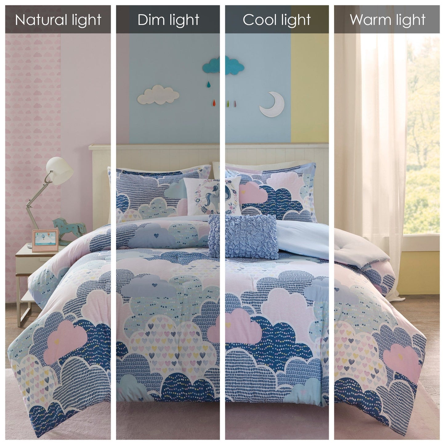 Intelligent Design Kids Bliss Blue Cotton 5-piece Duvet Cover Set