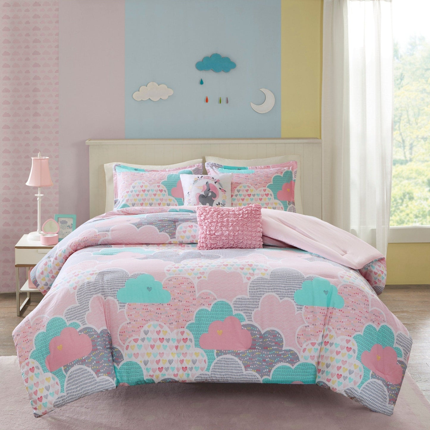 Intelligent Design Kids Bliss Pink Cotton Printed 5-piece Comforter Set
