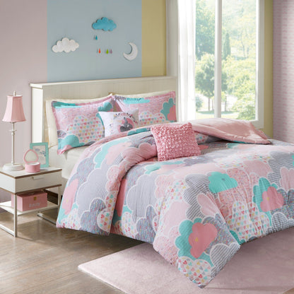 Intelligent Design Kids Bliss Pink Cotton Printed 5-piece Comforter Set